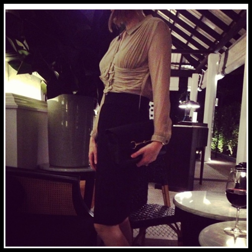 CARVEN Fitted Black Nude Ruched Dress size (0-2)38